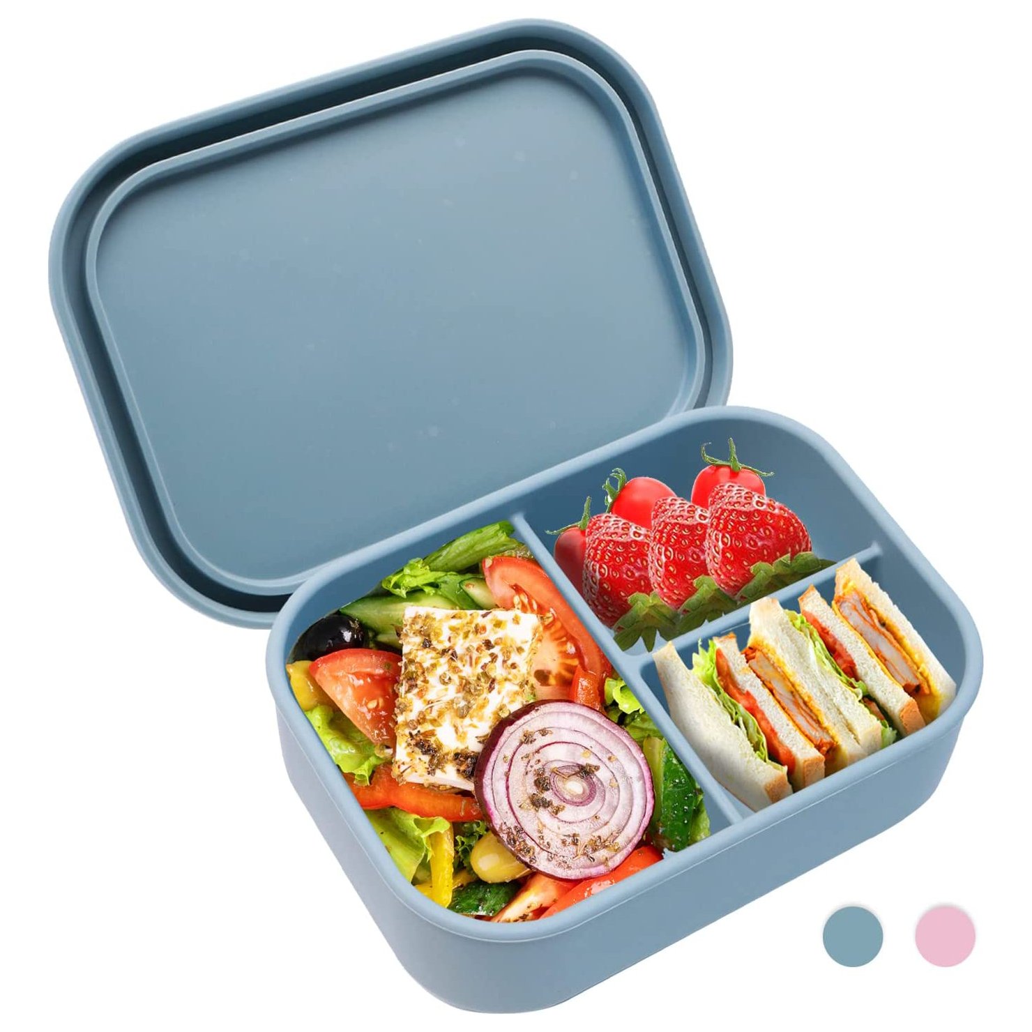 Custom Bpa Free food grade silicone Leakproof Food Storage Containers Microwave Safe Bento Lunch Box Set