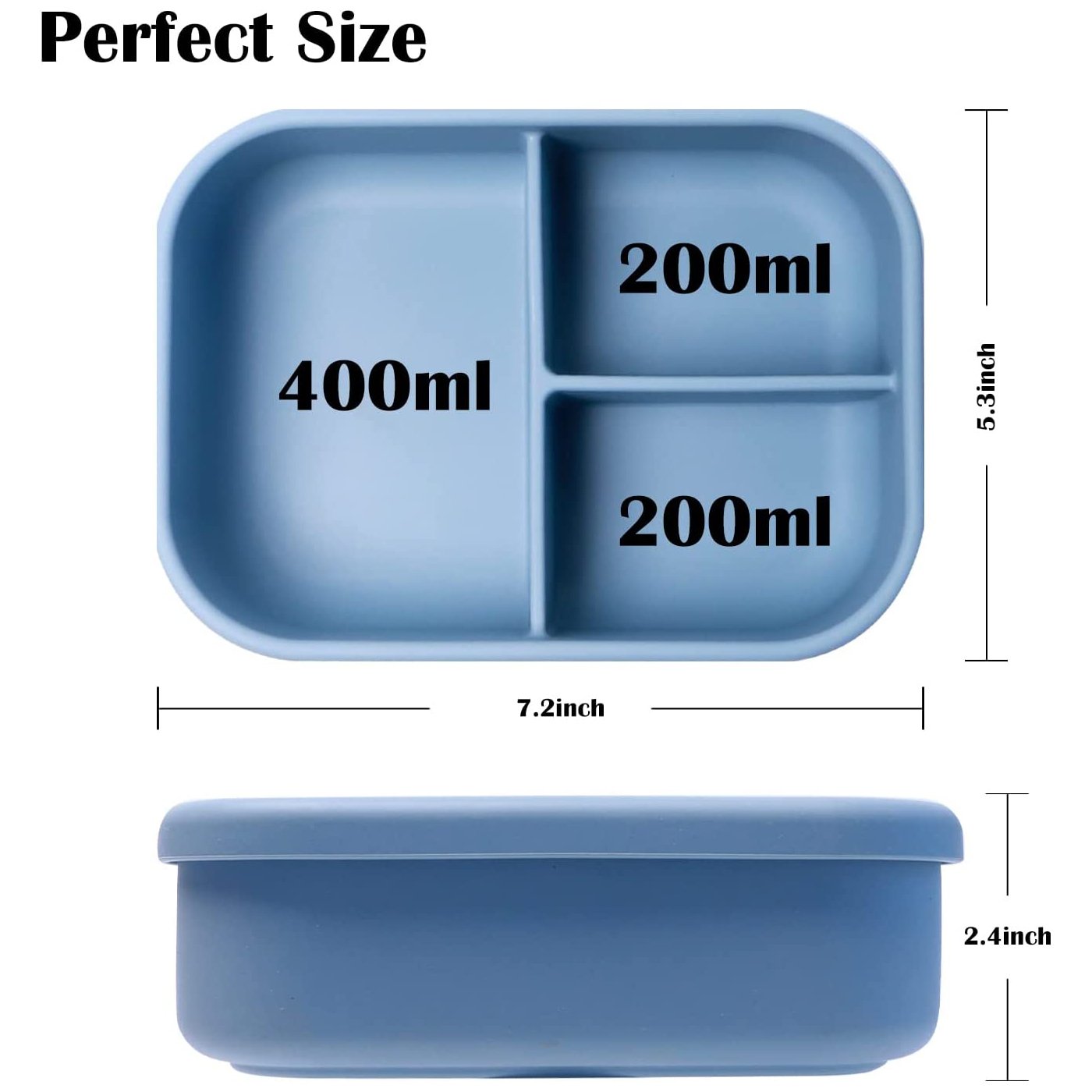 Custom Bpa Free food grade silicone Leakproof Food Storage Containers Microwave Safe Bento Lunch Box Set