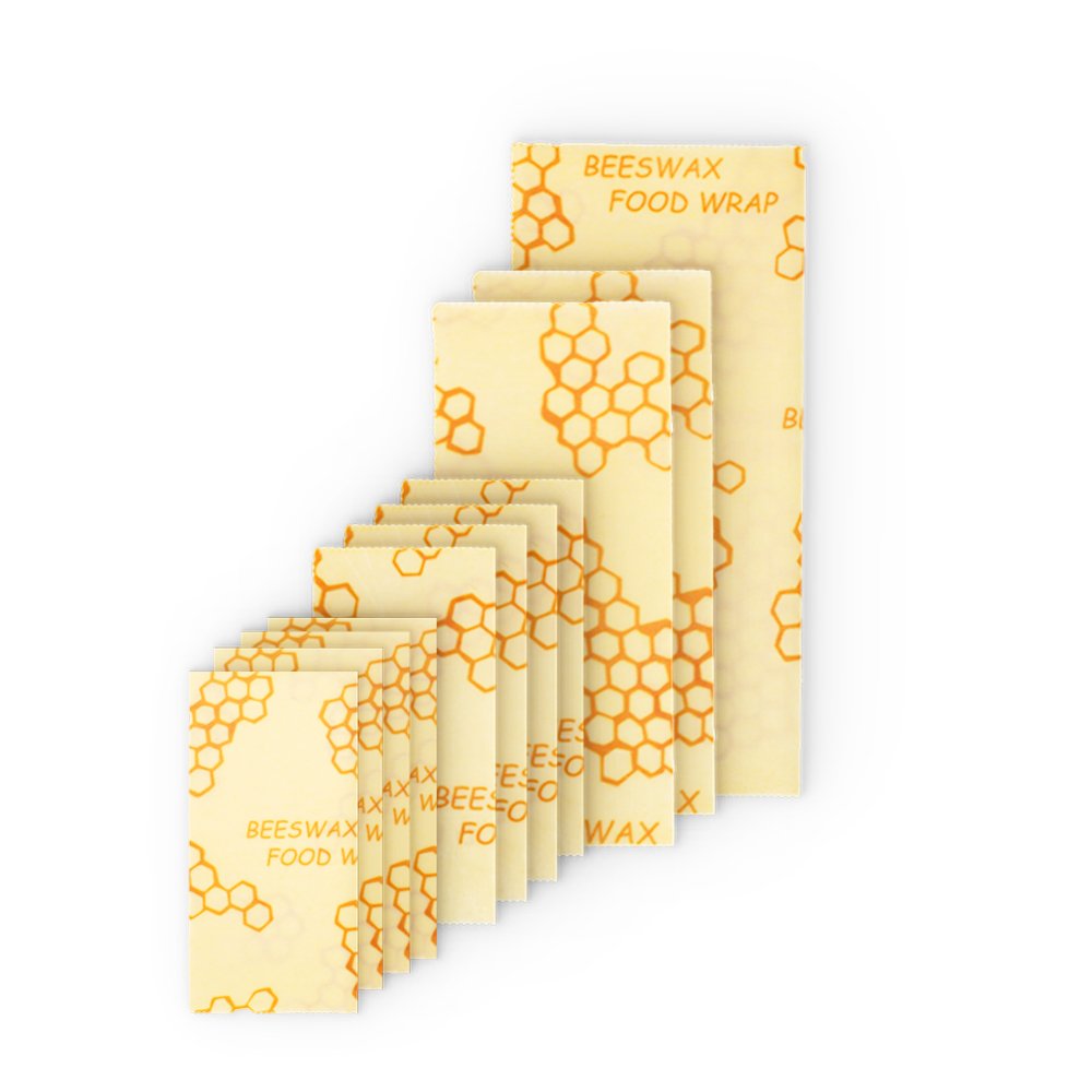 4XS 4S 2M 1L 11pcs honeycomb Reusable Beeswax Food Wraps CUSTOM SUPPORTED Sustainable Food Storage Containers