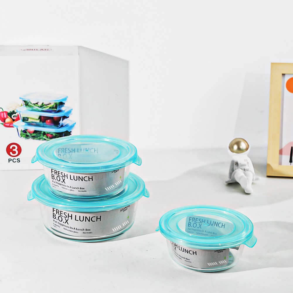 High Borosilicate Heat Resistant Glass Storage Food Container Bento Lunch Box With Pp Lid