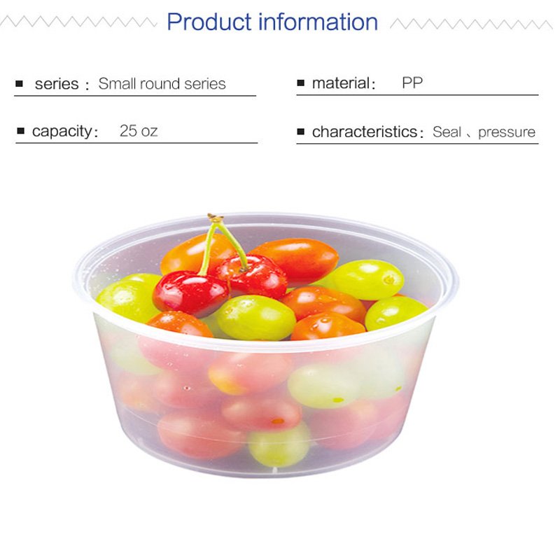 Eco Friendly Disposable PP Plastic Round Microwaveable Box packaging bio degradable food container 15382