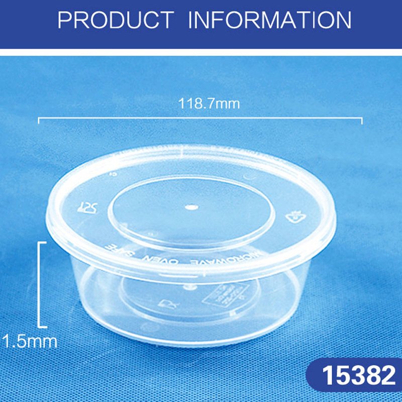 Eco Friendly Disposable PP Plastic Round Microwaveable Box packaging bio degradable food container 15382
