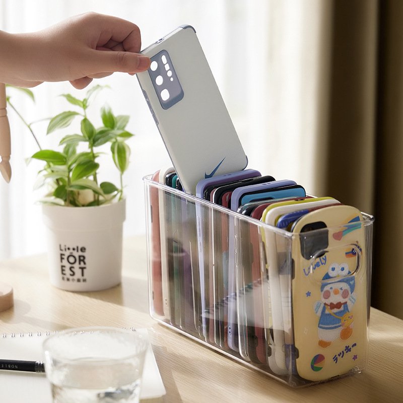 Acrylic Transparent PS Storage Container Cellphone Case Collection Cabinet Mobile Case Storage Box