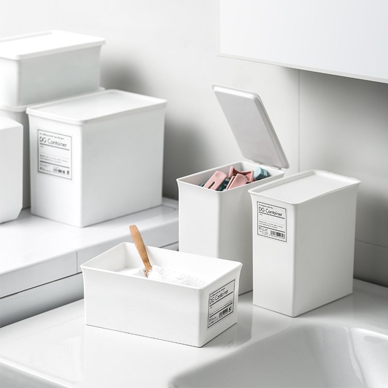 Home Organizers Stackable Washing Powder Storage Box Home Use Sundries Plastic Storage Container with Lid