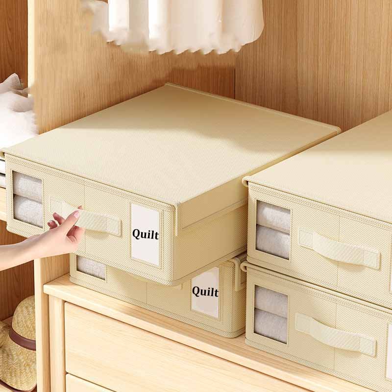 2024 Temu New Design Blanket Bedsheet Quilt Comforter Foldable Non-Woven Fabric Sheet Storage Box For Home Organizer With Labels