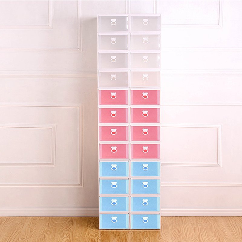 Factory price wholesale snap folding plastic storage drawer type shoe box