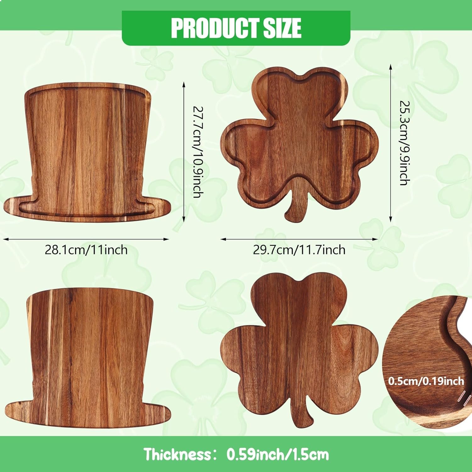 2-piece 3-leaf straw hat shaped wooden tray Cutting board appetizer platter suitable for deli cheesecake Fruit bread snack