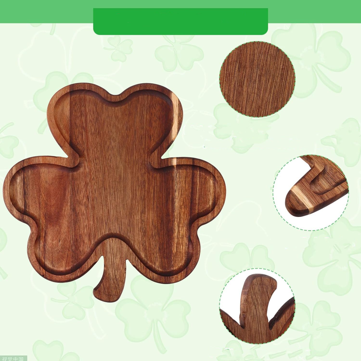 2-piece 3-leaf straw hat shaped wooden tray Cutting board appetizer platter suitable for deli cheesecake Fruit bread snack