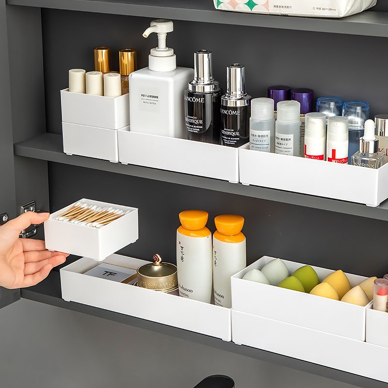 Multifunctional transparent plastic cosmetics storage box desktop finishing artifact desktop storage and organization