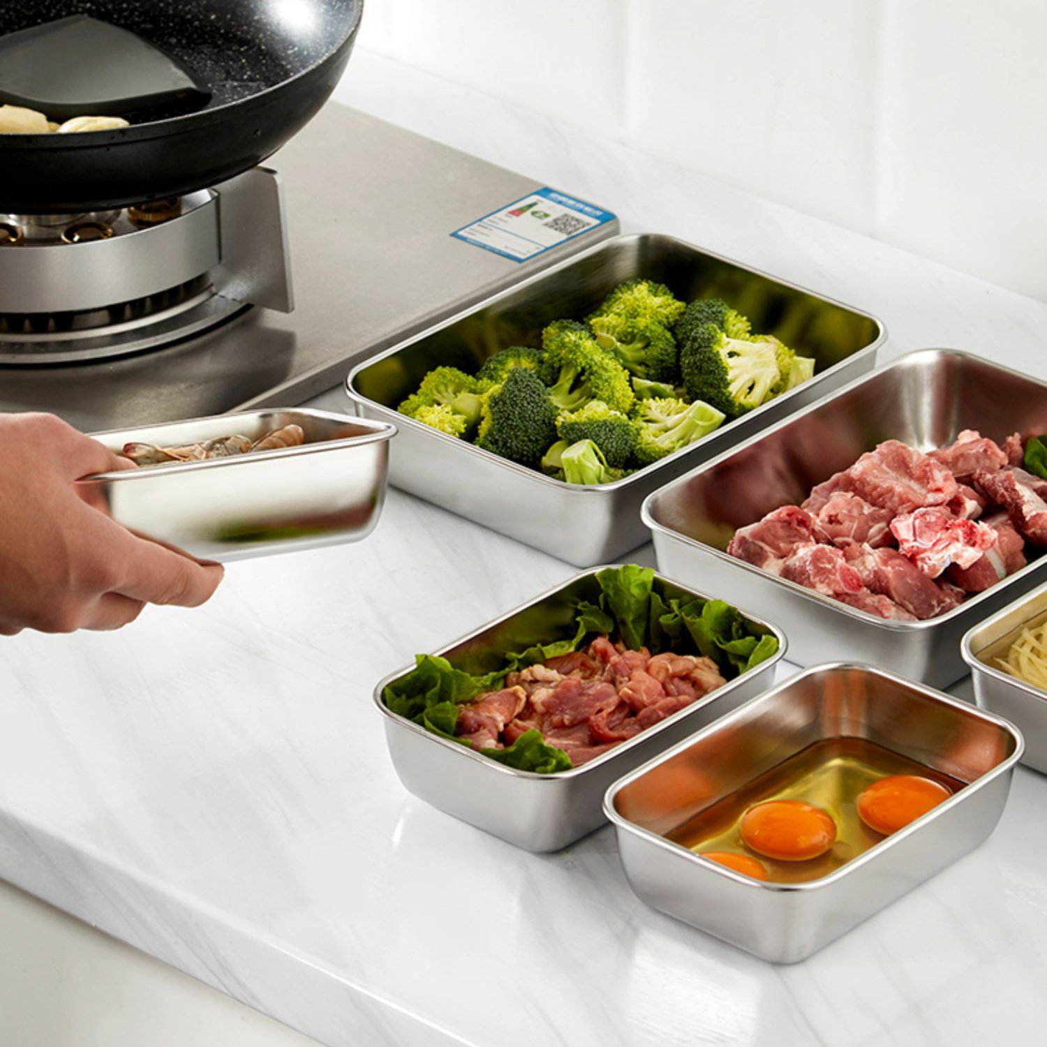 62oz 2000ml Kitchen Meat Storage Kimchi Container Stainless Steel Food Storage Containers with Lids