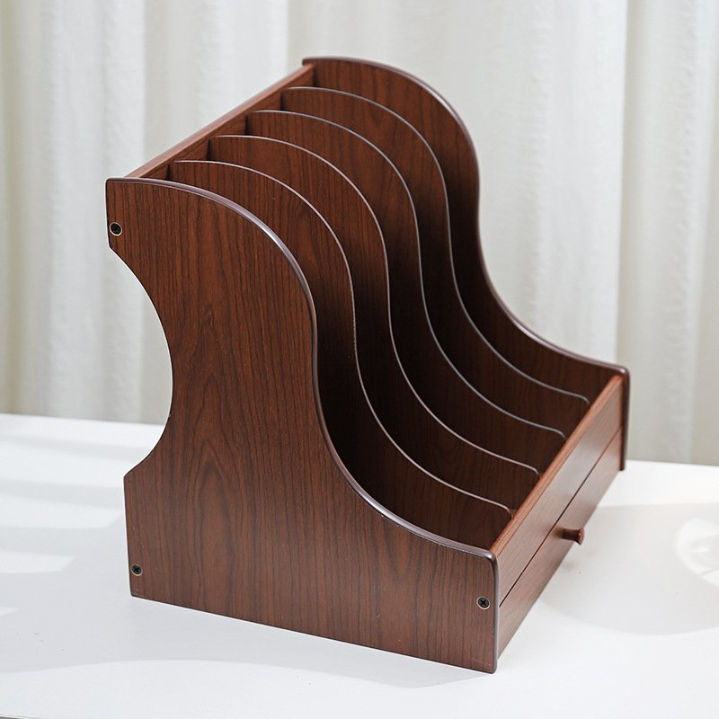 Wooden file rack with drawers wooden five-column file storage column file storage box