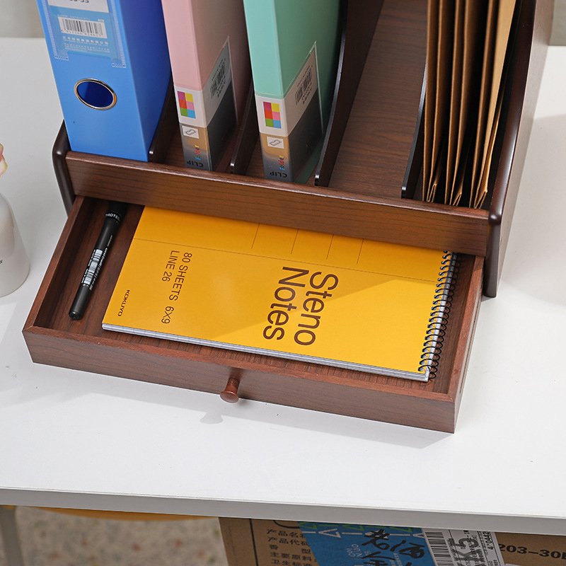 Wooden file rack with drawers wooden five-column file storage column file storage box