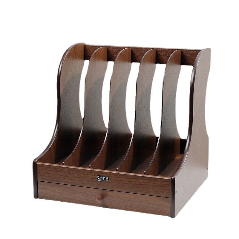Wooden file rack with drawers wooden five-column file storage column file storage box