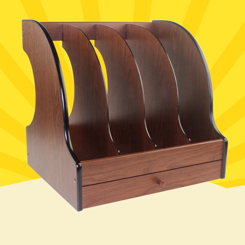 Wooden file rack with drawers wooden five-column file storage column file storage box