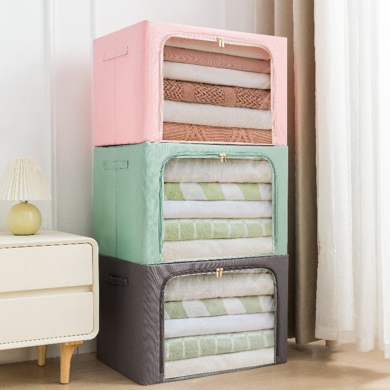 Waterproof Oxford Cloth Foldable Clothes Storage Box Organizer Clothing Pants Toy Pink Storage Box Household Use