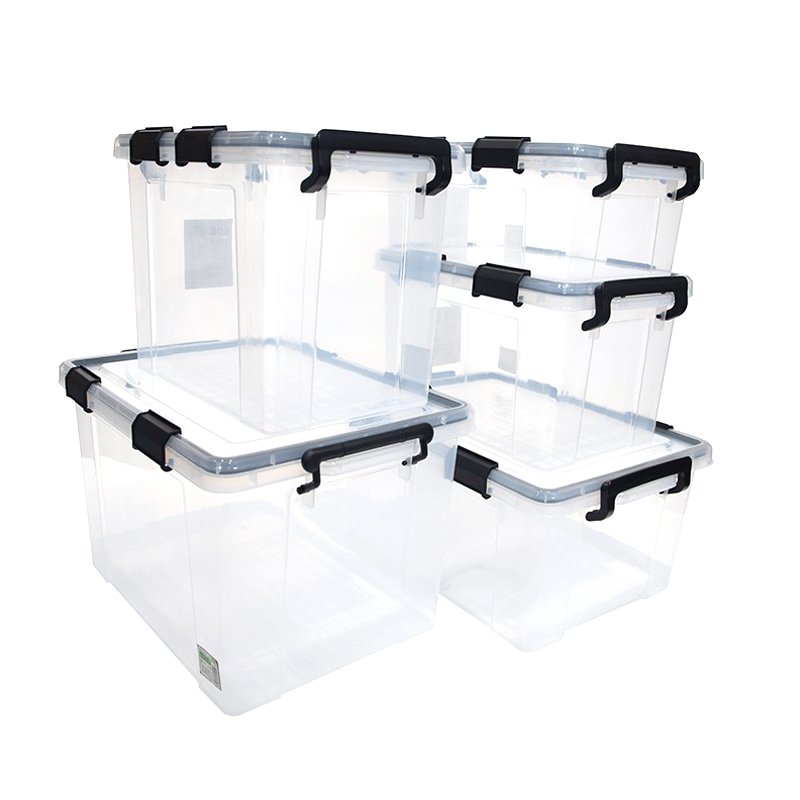 35L sealed extra large transparent plastic storage box with lids