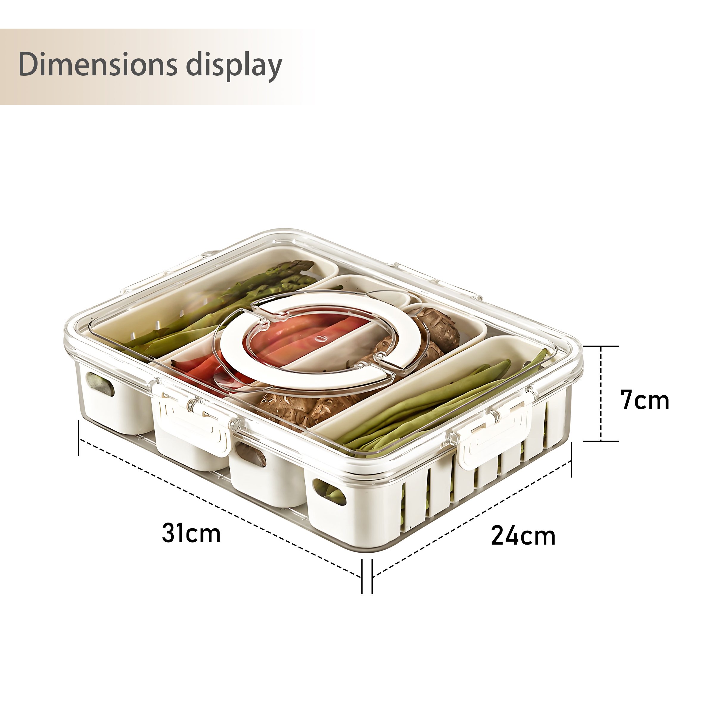New products portable 4 compartments kitchen draining basket food storage box refrigerator special preservation box