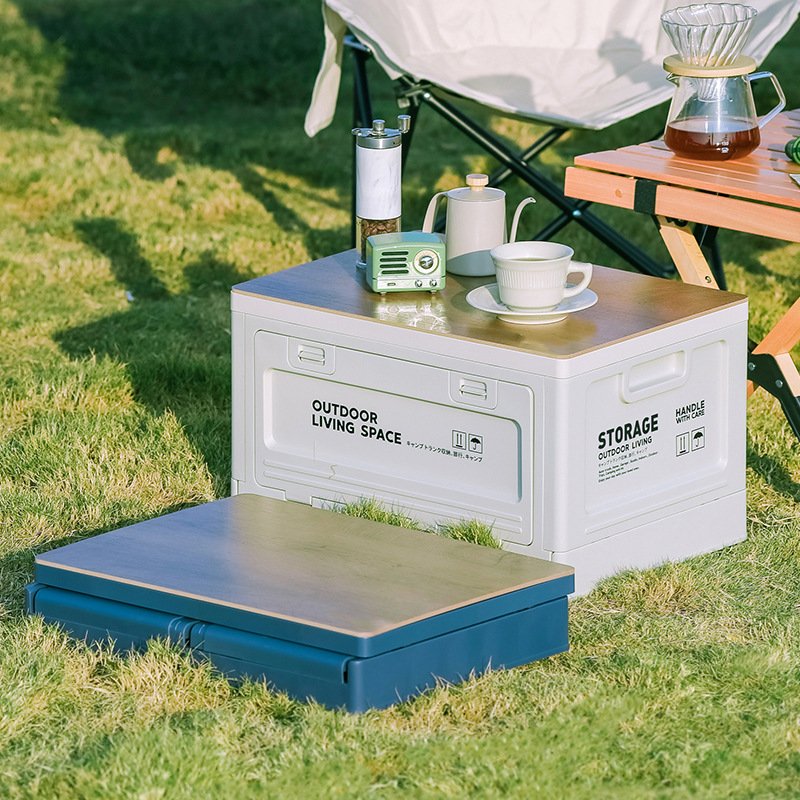 Outdoor Camping PP Plastic 50L Foldable Car Storage Box Folding Box