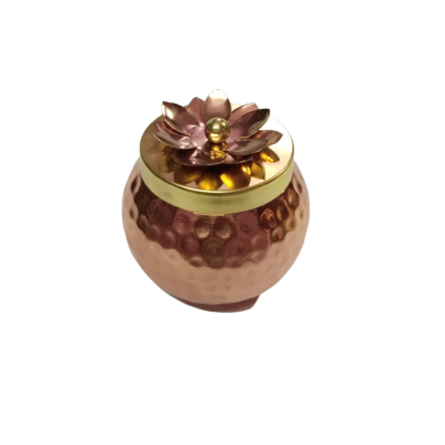 Top notch Quality Jar Set Of 3 With Tray In Iron And golden Color for indoors decor food storage & container