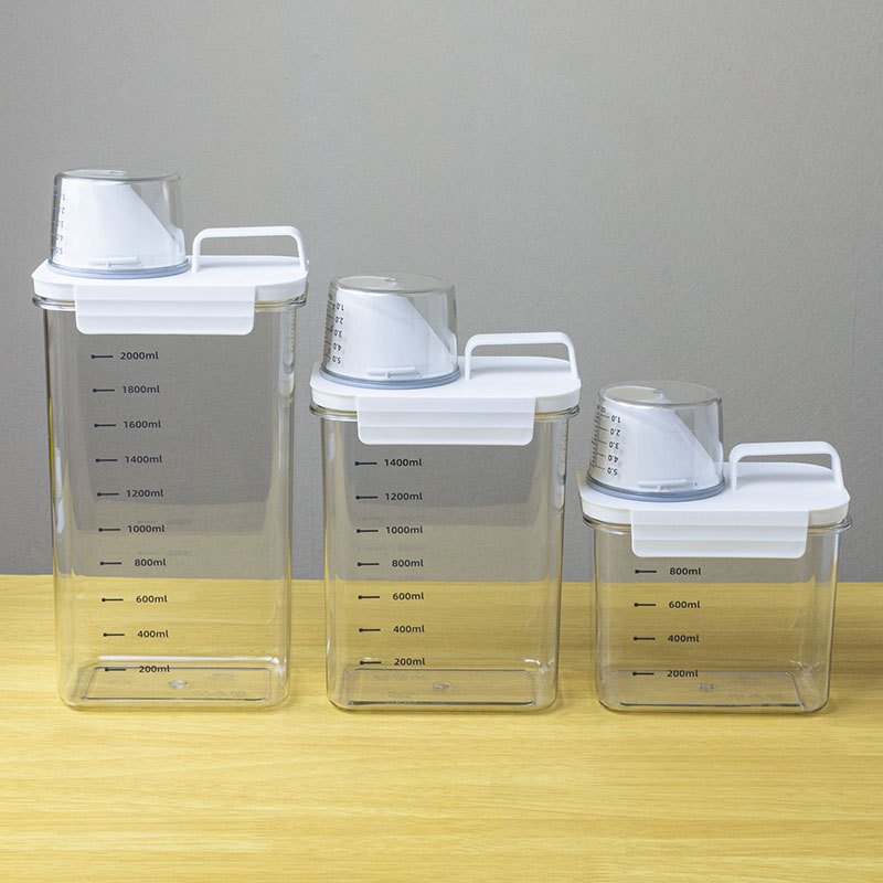 1.1/1.8/2.3L Food Storage Container Transparent Airtight Food Storage Container Set Bins Lid Storage Container