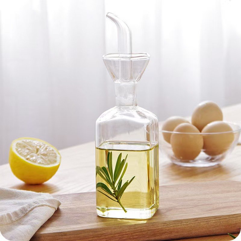 Modern Design High Borosilicate Glass Oil Dispenser Easy to Clean for Kitchen & Camping Storage