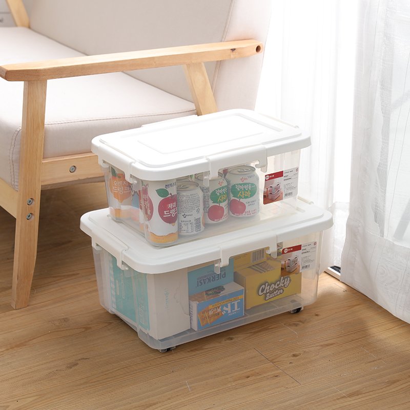 Hot sale OEM Customized Transparent Plastic Storage Box with lid with wheels