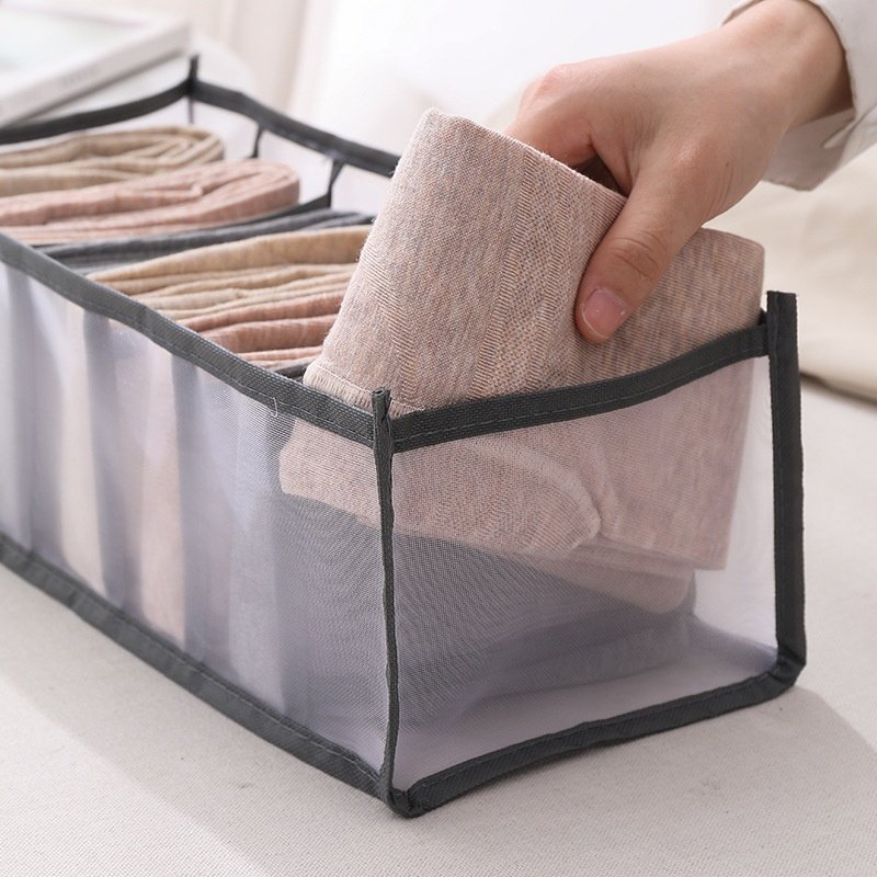 New Nylon Jeans Drawer Underwear Bra Socks Storage Box Foldable Storage Organizer Wardrobe Clothing Storage Bag Divider Closet