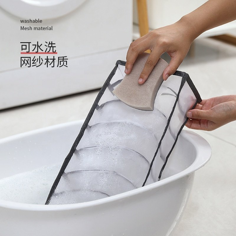 New Nylon Jeans Drawer Underwear Bra Socks Storage Box Foldable Storage Organizer Wardrobe Clothing Storage Bag Divider Closet