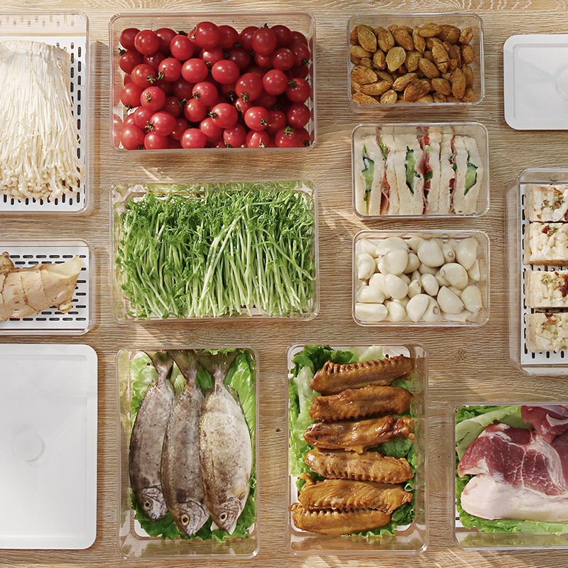 Choice Fun Kitchen Stackable Transparent Fresh-Keeping Refrigerator Fridge Organizer Pet Food Storage Box