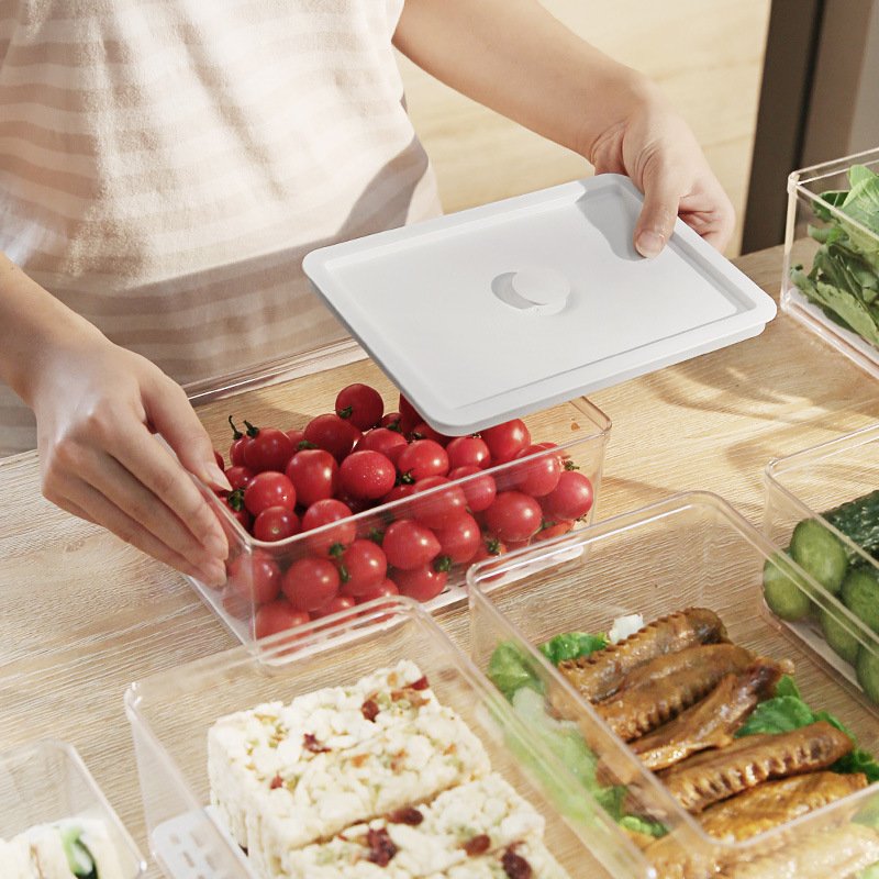 Choice Fun Kitchen Stackable Transparent Fresh-Keeping Refrigerator Fridge Organizer Pet Food Storage Box