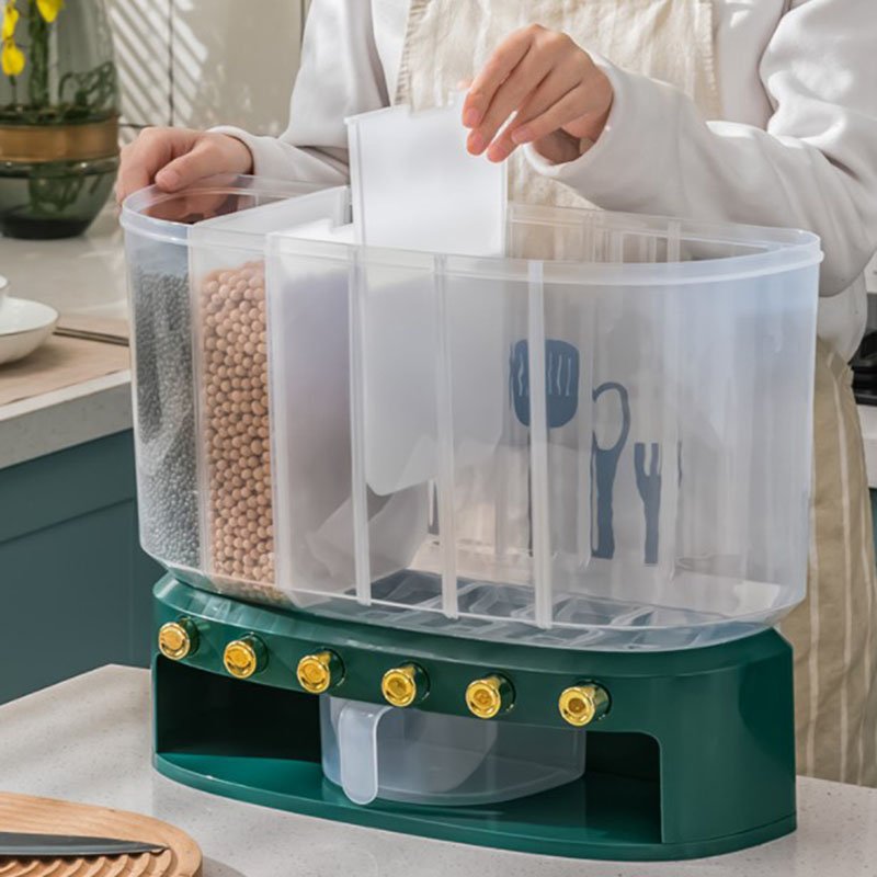 Kitchen Food Storage Containers 10kg Plastic Cereal Storage Containers Grain Dispenser Rice Container