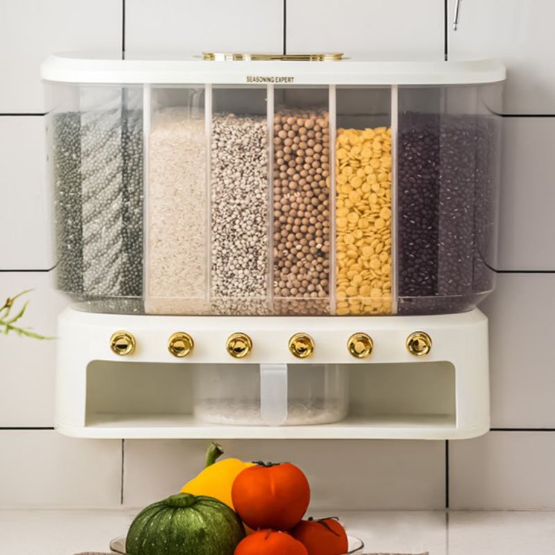 Kitchen Food Storage Containers 10kg Plastic Cereal Storage Containers Grain Dispenser Rice Container