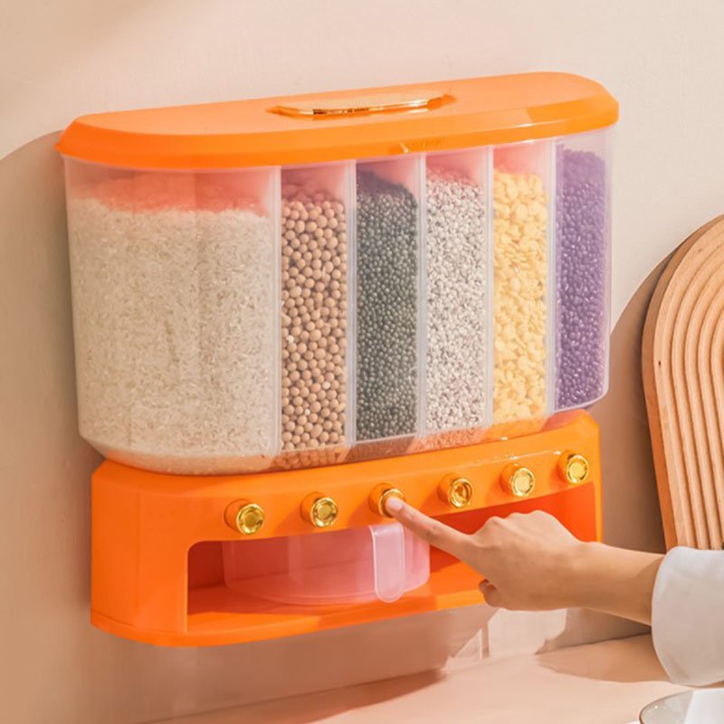 Kitchen Food Storage Containers 10kg Plastic Cereal Storage Containers Grain Dispenser Rice Container