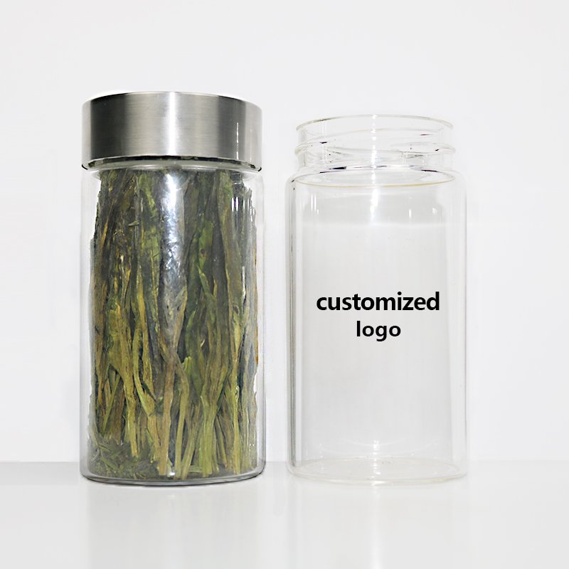 JM Customized OEM Home Kitchen Supplies Transparent Glass Food Stainless Steel Lid Storage Bottle Storage Tank Mason Jars