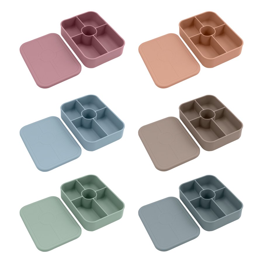 New Kids Products Leakproof Safety and Health Silicone Lunch Bag Bento Box Food Storage Big Box With 5 Compartment