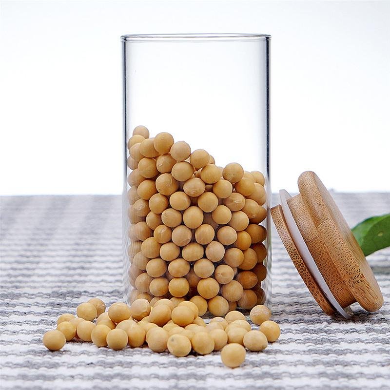 6oz Mini Food Storage Container Glass Spice Jars Set with Airtight Bamboo Lids 500ml Capacity Silicone Storage Jar