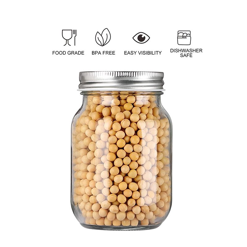 Factory Wholesale 4oz 8oz 16oz Frascos Vidrios Kitchen Food Jam Honey Storage Glass Mason Jars and Containers