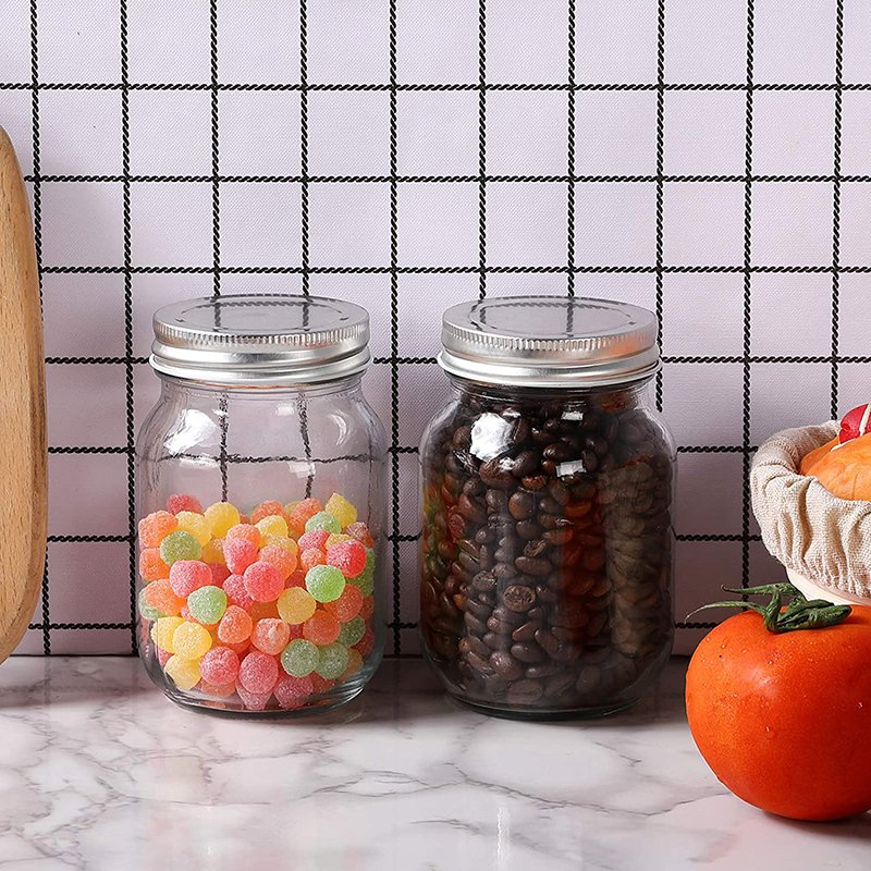 Factory Wholesale 4oz 8oz 16oz Frascos Vidrios Kitchen Food Jam Honey Storage Glass Mason Jars and Containers