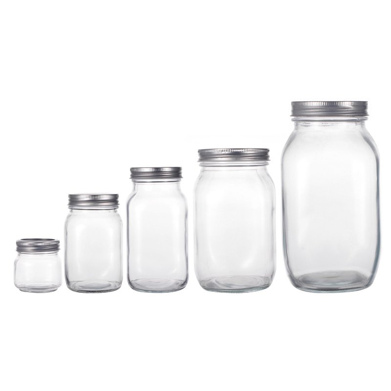 Factory Wholesale 4oz 8oz 16oz Frascos Vidrios Kitchen Food Jam Honey Storage Glass Mason Jars and Containers