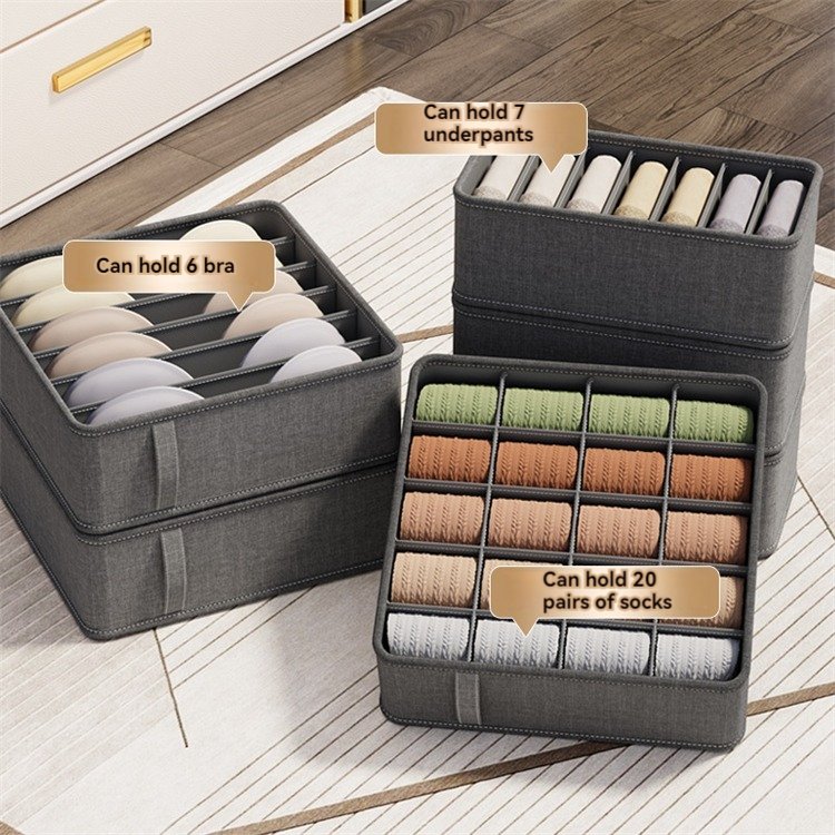 Portable Foldable Storage Bag Square Stackable Fabric Wardrobe Drawer Sock Clothes Dividers Closet Organization