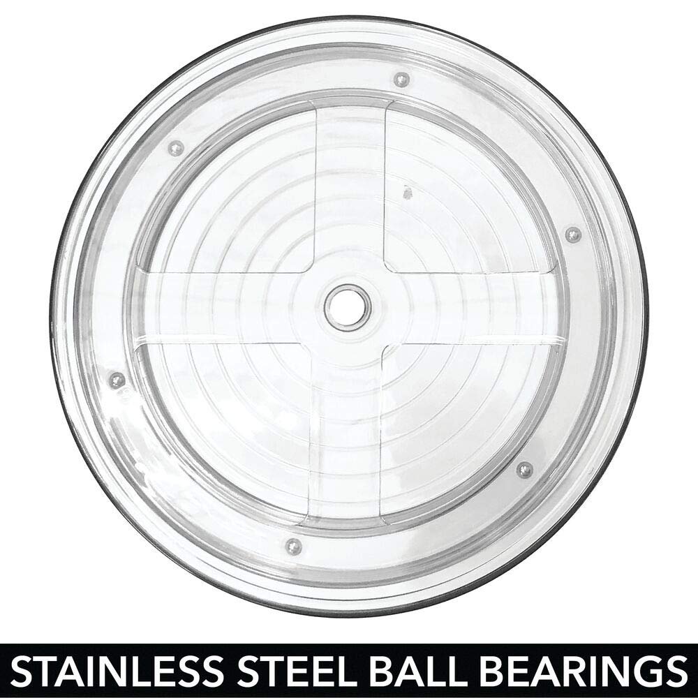 Plastic Round Lazy Susan Rotating Turntable Food Storage Container for Cabinet, Pantry, Refrigerator