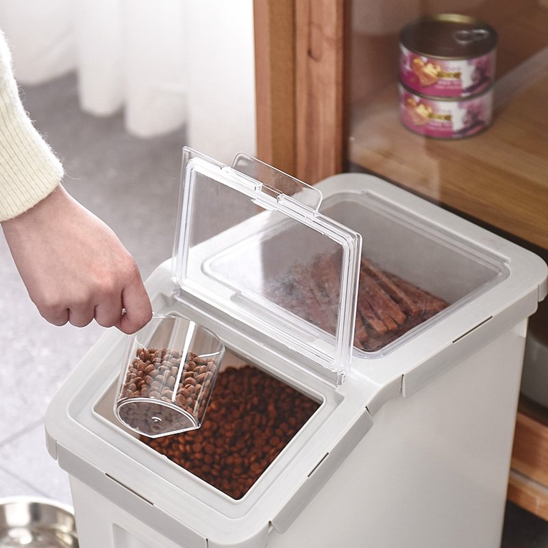 Plastic Multi -use Large Dry Pet Food Container With Measure Cup
