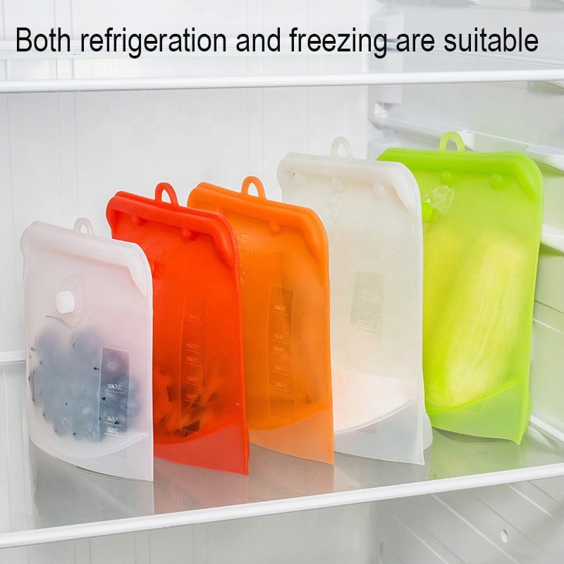 YLX Resealable silicone food storage bags food grade leakproof sealable silicone sandwich ziplock pouch bag reusable for food