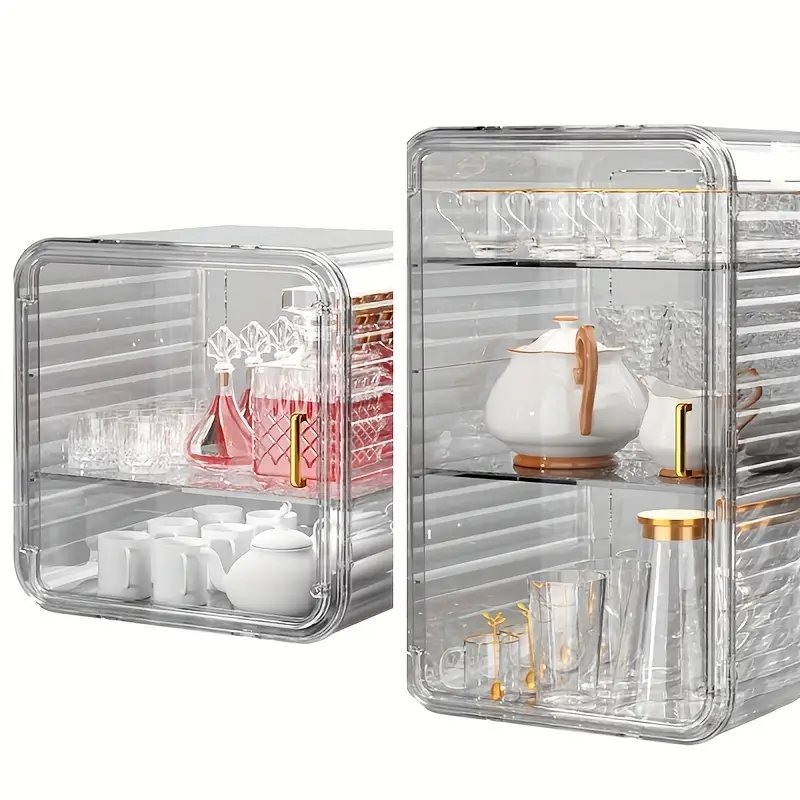 Transparent PET Plastic Acrylic Display Box Foldable Cube Storage for Lego Models for Action Character Food Collection Toys