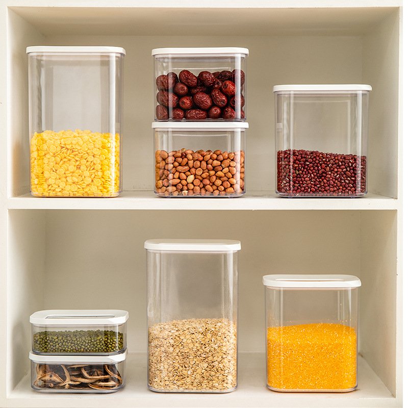 Airtight Kitchen Pantry Organization Food Storage Container Canister BPA Free Plastic Pot Cereal Storage Jar for Cereal Dry Food
