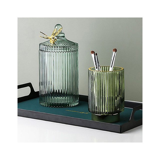 Dragonfly Butterfly Glass honey bee storage bottles & jar candle food seasoning snacks jars With cover