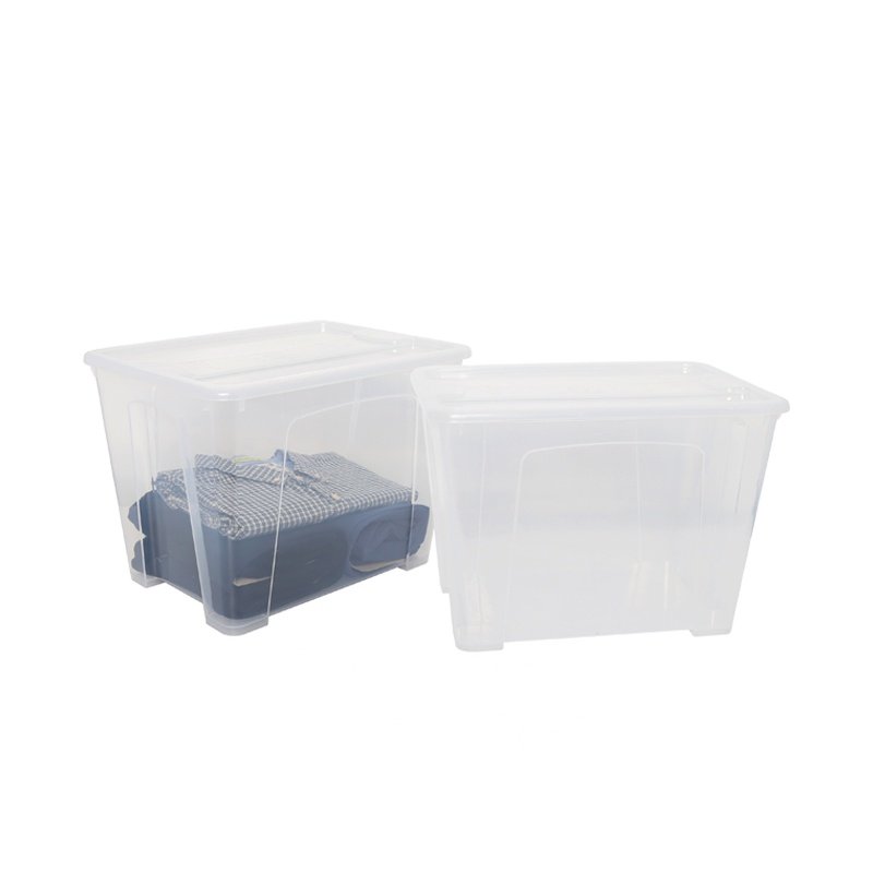 21L Transparent Plastic Storage Box With Wheels