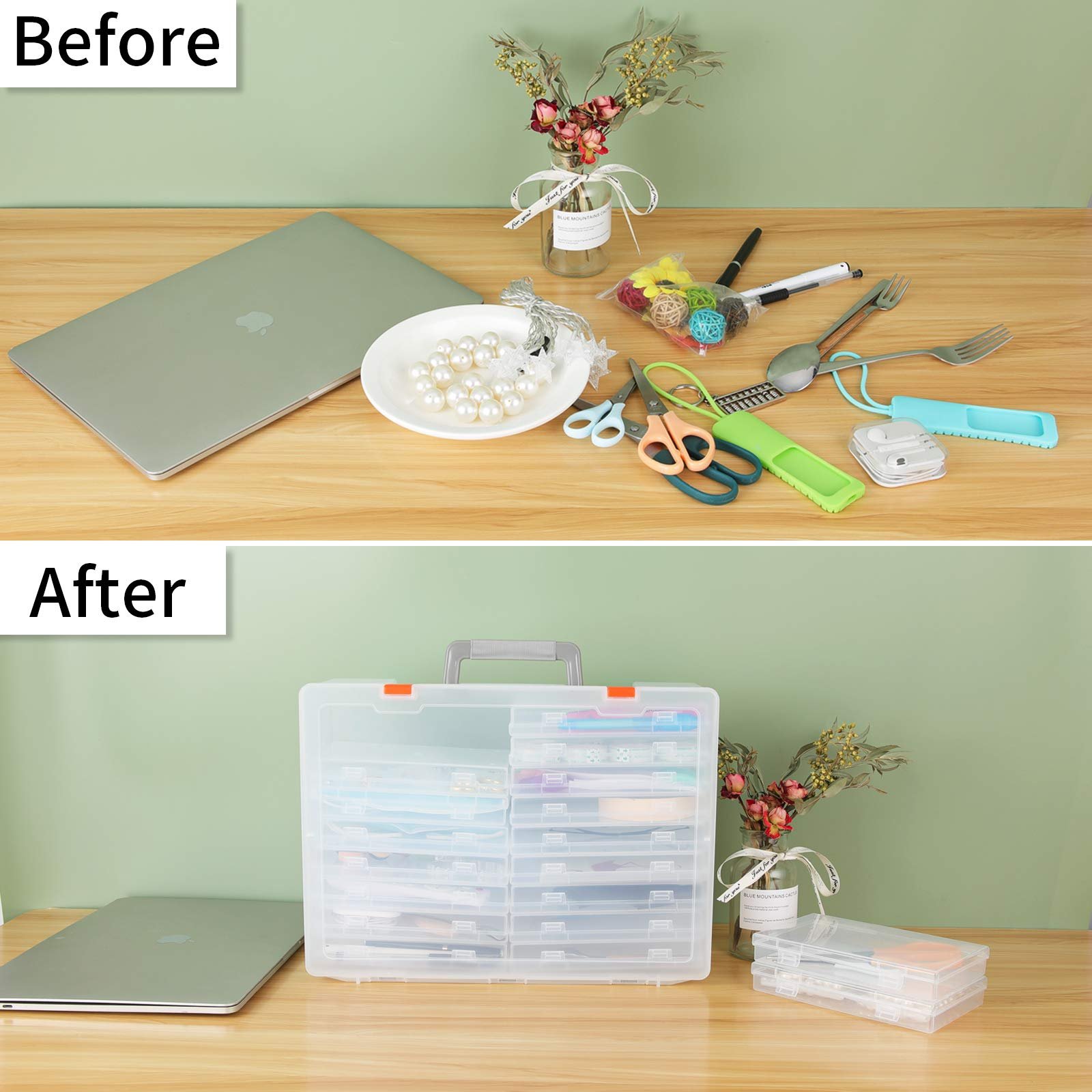 Black Photo Storage Box 4"*6" 18 Inner Photo Cases And Large Plastic Organizer Acid-Free Picture Storage Boxes Craft Storage Box