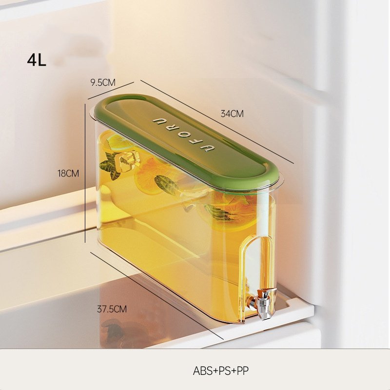 Wholesale Cold Water Jug Kettle Lemon Fruit Juice Ice Tea 4L Fridge Storage Box Cold Beverage Drink Dispenser