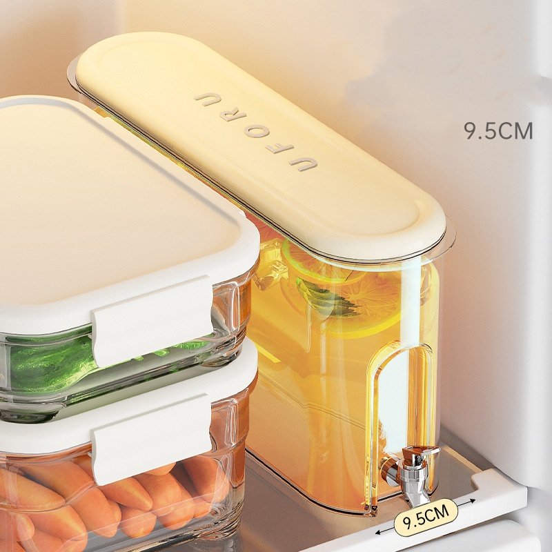 Wholesale Cold Water Jug Kettle Lemon Fruit Juice Ice Tea 4L Fridge Storage Box Cold Beverage Drink Dispenser